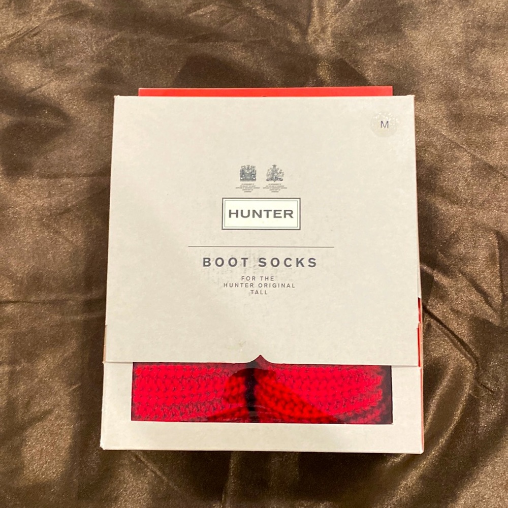Beautiful and warm red winter Hunter boot socks